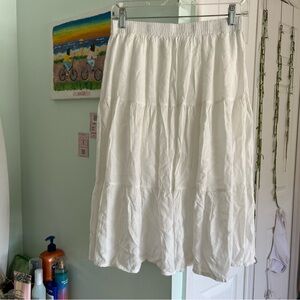 Rhythm Women’s White Tiered Midi Skirt, Size 6